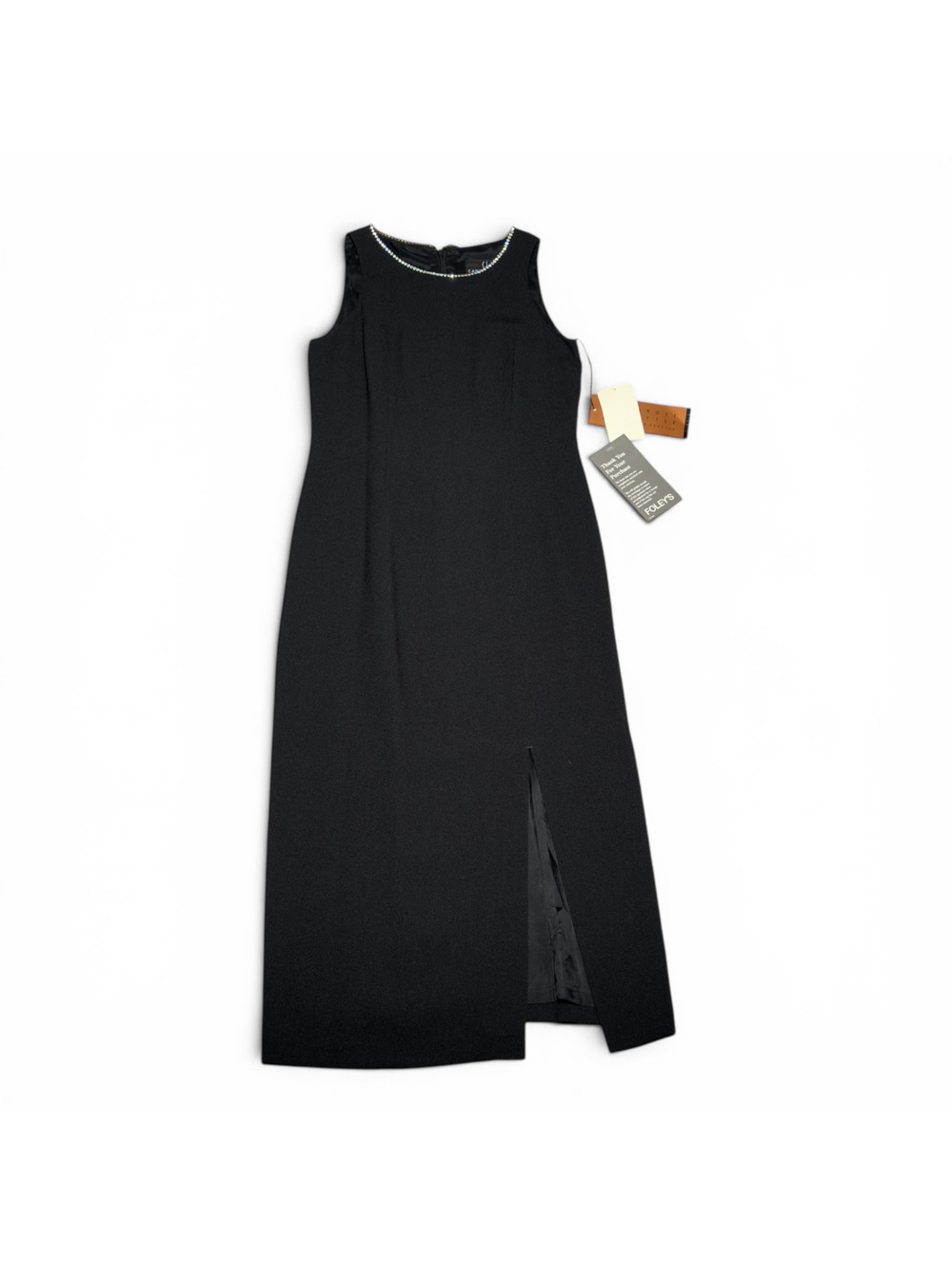 Vintage NWT Carole Little Petite Black Sleeveless Evening Dress Size 2